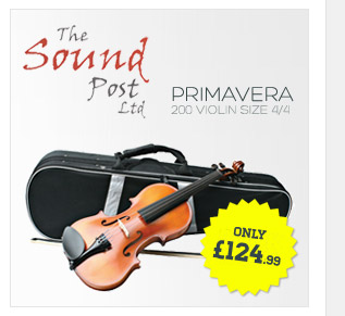 An award winning violin popular with students the Primevera 200 violin outfit includes a composite bow and a rugged case design.
