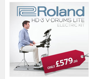 Roland HD-3 V-Drum kit is powerful and expressive enough for pros and fun and friendly for beginners alike.